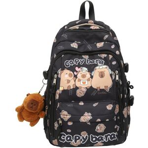 Unbranded (Black) Cartoon Pattern Capybara Backpack Large Capacity Shoulders Gift Bag Chil Unbranded (Black) Cartoon Pattern Capybara Backpack Large Capacity Shoulders Gift Bag Chil