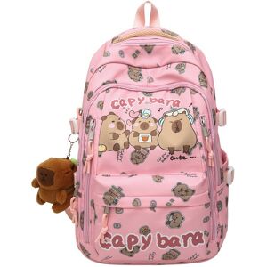 Unbranded (Pink) Cartoon Pattern Capybara Backpack Large Capacity Shoulders Gift Bag Child Unbranded (Pink) Cartoon Pattern Capybara Backpack Large Capacity Shoulders Gift Bag Child