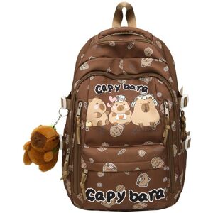 Unbranded (Brown) Cartoon Pattern Capybara Backpack Large Capacity Shoulders Gift Bag Chil Unbranded (Brown) Cartoon Pattern Capybara Backpack Large Capacity Shoulders Gift Bag Chil