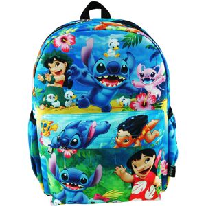 Disney Lilo And Stitch Deluxe Oversize Print Large 16"""" Backpack with Laptop Compartm Disney Lilo And Stitch Deluxe Oversize Print Large 16"""" Backpack with Laptop Compartm