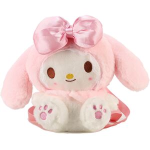 Unbranded (Pink) Sanrio Melody Plush Backpack For Daily Use With Pink Bow Tie For Suitable Unbranded (Pink) Sanrio Melody Plush Backpack For Daily Use With Pink Bow Tie For Suitable