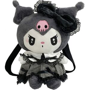 Unbranded (Black) Melody Cute Kuromi Plush Backpack With Lace Bow And Plaid Skirt For Desi Unbranded (Black) Melody Cute Kuromi Plush Backpack With Lace Bow And Plaid Skirt For Desi