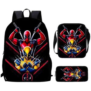 Unbranded (12) Movie Wolverine Deadpool Characters Trendy Cartoon Student Backpack Printed Unbranded (12) Movie Wolverine Deadpool Characters Trendy Cartoon Student Backpack Printed