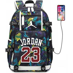 Unbranded (Yellow) Basketball Player Jordan Logo Backpack USB Taptop Ruckpack Kid Student Unbranded (Yellow) Basketball Player Jordan Logo Backpack USB Taptop Ruckpack Kid Student
