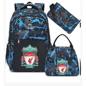 Unbranded (Blue Liverpool) Football star peripheral backpack student schoolbag three-piece Unbranded (Blue Liverpool) Football star peripheral backpack student schoolbag three-piece