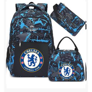 Unbranded (Blue Chelsea) Football star peripheral backpack student schoolbag three-piece l Unbranded (Blue Chelsea) Football star peripheral backpack student schoolbag three-piece l