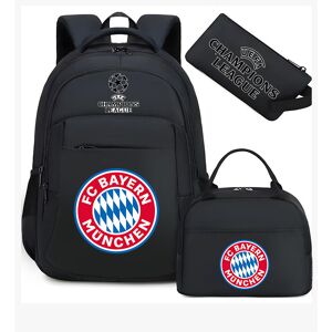 Unbranded (Black Bayern) Football star peripheral backpack student schoolbag three-piece l Unbranded (Black Bayern) Football star peripheral backpack student schoolbag three-piece l