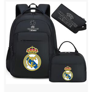 Unbranded (Black Real Madrid) Football star peripheral backpack student schoolbag three-pi Unbranded (Black Real Madrid) Football star peripheral backpack student schoolbag three-pi
