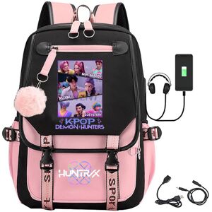 Unbranded (pink-1) K-Pop Demon Hunters Anime School Backpack Cute Cartoon Print Bag for St Unbranded (pink-1) K-Pop Demon Hunters Anime School Backpack Cute Cartoon Print Bag for St