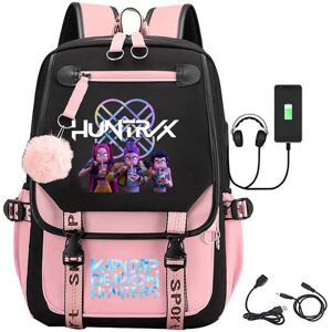 Unbranded (pink-4) K-Pop Demon Hunters Anime School Backpack Cute Cartoon Print Bag for St Unbranded (pink-4) K-Pop Demon Hunters Anime School Backpack Cute Cartoon Print Bag for St