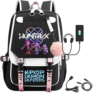 Unbranded (black-2) K-Pop Demon Hunters Anime School Backpack Cute Cartoon Print Bag for S Unbranded (black-2) K-Pop Demon Hunters Anime School Backpack Cute Cartoon Print Bag for S
