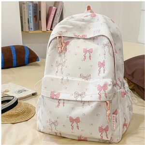 Unbranded (Pink, L) Sweet Bow Butterfly Print Large Capacity Backpack For School Use Daily Unbranded (Pink, L) Sweet Bow Butterfly Print Large Capacity Backpack For School Use Daily