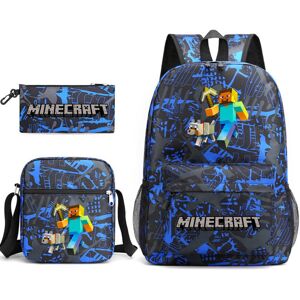 Unbranded (BlueB) Lunch Backpack Minecraft Bag Crossbody Bag Pencil Case School 3pcs Set G Unbranded (BlueB) Lunch Backpack Minecraft Bag Crossbody Bag Pencil Case School 3pcs Set G