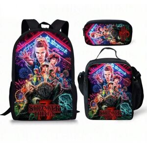 ETECHMART (39, Satchel) Stranger Things 3D Printed Backpack Lunch Bag Pencil Case Three-Pi ETECHMART (39, Satchel) Stranger Things 3D Printed Backpack Lunch Bag Pencil Case Three-Pi