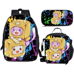 INIU (16, Backpack three-piece set) Lankybox Cartoon Print Backpack, Kindergarten Lun INIU (16, Backpack three-piece set) Lankybox Cartoon Print Backpack, Kindergarten Lun