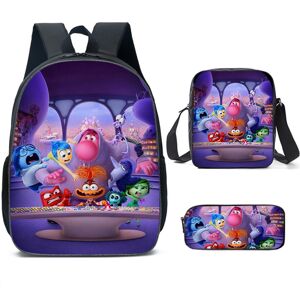 INIU (3, three-piece set) Inside Out Cartoon Three-Piece Set Backpack School Kids Ruc INIU (3, three-piece set) Inside Out Cartoon Three-Piece Set Backpack School Kids Ruc
