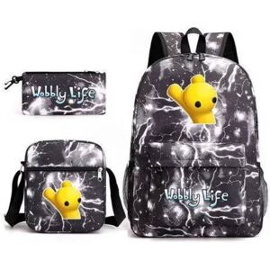 Unbranded (Gray) Life Wobbly Printed Design Backpack And Shoulder Bag Three Piece Set Kids Unbranded (Gray) Life Wobbly Printed Design Backpack And Shoulder Bag Three Piece Set Kids