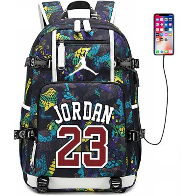 Unbranded (Yellow) Basketball Player Jordan Logo Backpack Luminous Fluorescent Daypack USB Unbranded (Yellow) Basketball Player Jordan Logo Backpack Luminous Fluorescent Daypack USB