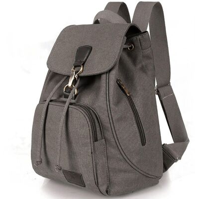 Unbranded (Gray) Casual Bucket Daypack Backpacks Large Capacity Schoolbag With Side Zipper Unbranded (Gray) Casual Bucket Daypack Backpacks Large Capacity Schoolbag With Side Zipper