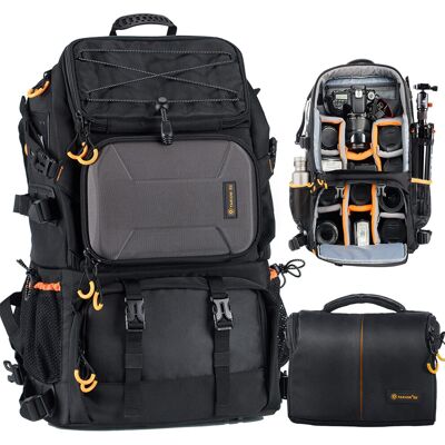TARION Pro 2 Bags in 1 Camera Backpack Large with 15.6 Laptop Compartment Waterp TARION Pro 2 Bags in 1 Camera Backpack Large with 15.6 Laptop Compartment Waterp