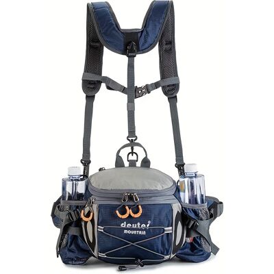 SRJ STAR (Blue) Deuter Tactical Outdoor Sports Waist Bag, Nylon Material, Zipper Closure, SRJ STAR (Blue) Deuter Tactical Outdoor Sports Waist Bag, Nylon Material, Zipper Closure,