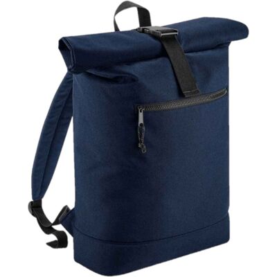 BagBase Recycled Navy Roll-Top Backpack - Backpack BagBase Recycled Navy Roll-Top Backpack - Backpack