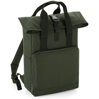 Bagbase Olive Green Roll Top Twin Handle Backpack - Backpack Bagbase Olive Green Roll Top Twin Handle Backpack - Backpack