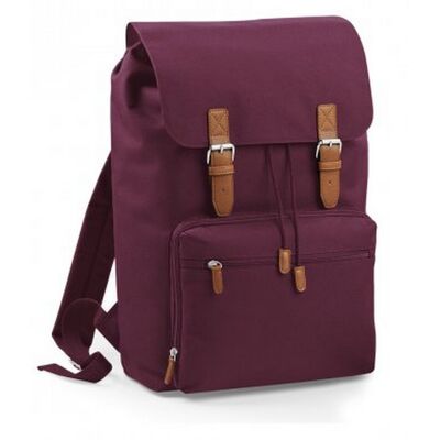 BagBase Vintage Laptop Backpack - Burgundy - One Size - Backpack BagBase Vintage Laptop Backpack - Burgundy - One Size - Backpack