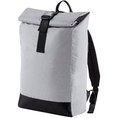 Bagbase Silver Reflective Roll Top Backpack - Backpack Bagbase Silver Reflective Roll Top Backpack - Backpack
