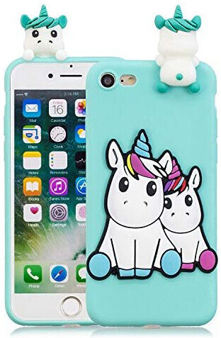 HopMore Case Cover for iPhone 7 / iPhone 8 Silicone Cute 3D Panda Unicorn for Gi