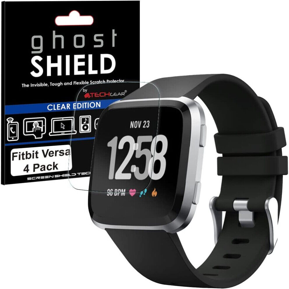 [4 Pack] TECHGEAR Screen Protectors to fit Fitbit Versa [ghostSHIELD Edition]  R