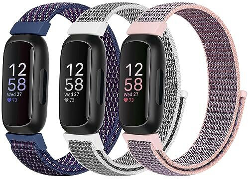 Runostrich Nylon Sport Loop Straps Compatible with Fitbit Inspire 3/Inspire 2/Inspire HR/In