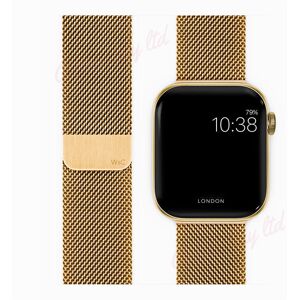 Unbranded (Gold) 42/44mm iWatch Strap Magnetic Milanese Loop Band For Apple Watch Series 7 Unbranded (Gold) 42/44mm iWatch Strap Magnetic Milanese Loop Band For Apple Watch Series 7