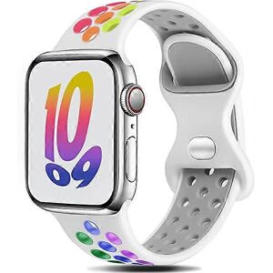 Unbranded (As show, One size) Dual color silicone sports strap (white rainbow, not include Unbranded (As show, One size) Dual color silicone sports strap (white rainbow, not include
