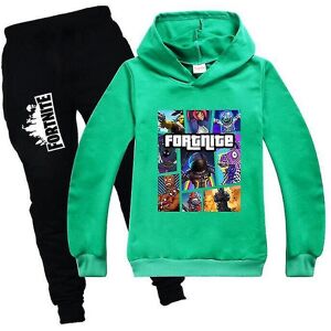 Unbranded (Green, 140 cm) Kids Fortnite Long Sleeve Hoodie Pants Suit Boys Tracksuit Sport Unbranded (Green, 140 cm) Kids Fortnite Long Sleeve Hoodie Pants Suit Boys Tracksuit Sport