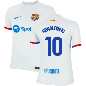 Nike (MB) 2023-2024 Barcelona Away Shirt (Kids) (Ronaldinho 10) Nike (MB) 2023-2024 Barcelona Away Shirt (Kids) (Ronaldinho 10)
