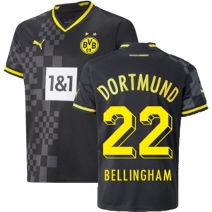 Puma (XSB) 2022-2023 Borussia Dortmund Away Shirt (Kids) (BELLINGHAM 22) Puma (XSB) 2022-2023 Borussia Dortmund Away Shirt (Kids) (BELLINGHAM 22)