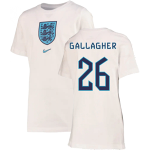 Nike (XLB) 2022-2023 England Crest Tee (White) - Kids (Gallagher 26) Nike (XLB) 2022-2023 England Crest Tee (White) - Kids (Gallagher 26)