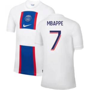 Nike MBAPPE 7 Kids White Football Shirt - Third PSG 2022-2023 Nike MBAPPE 7 Kids White Football Shirt - Third PSG 2022-2023