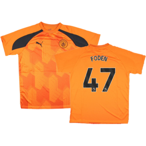 Puma Foden 47 Kids Orange Pre-Match Jersey - Football Shirt Puma Foden 47 Kids Orange Pre-Match Jersey - Football Shirt