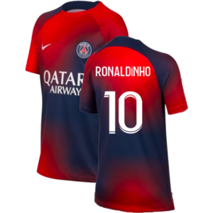 Nike (SB) 2023-2024 PSG Pre-Match Shirt (Midnight Navy) - Kids (Ronaldinho 10) Nike (SB) 2023-2024 PSG Pre-Match Shirt (Midnight Navy) - Kids (Ronaldinho 10)
