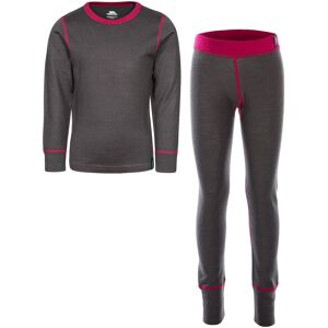 (7-8 Years, Dark Grey Cassis) Trespass Bamba Kids Thermal Base Layer Set (7-8 Years, Dark Grey Cassis) Trespass Bamba Kids Thermal Base Layer Set