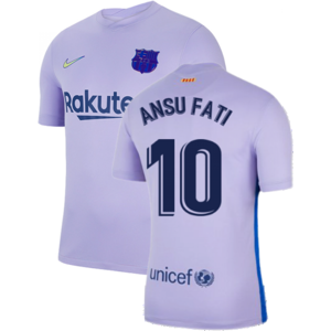 Nike (MB) 2021-2022 Barcelona Away Shirt (Kids) (ANSU FATI 10) Nike (MB) 2021-2022 Barcelona Away Shirt (Kids) (ANSU FATI 10)