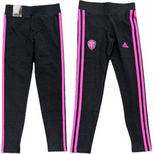 (7-8 Years) Leeds United Kid's Leggings adidas Football Pink/Black Leggings - Ne (7-8 Years) Leeds United Kid's Leggings adidas Football Pink/Black Leggings - Ne