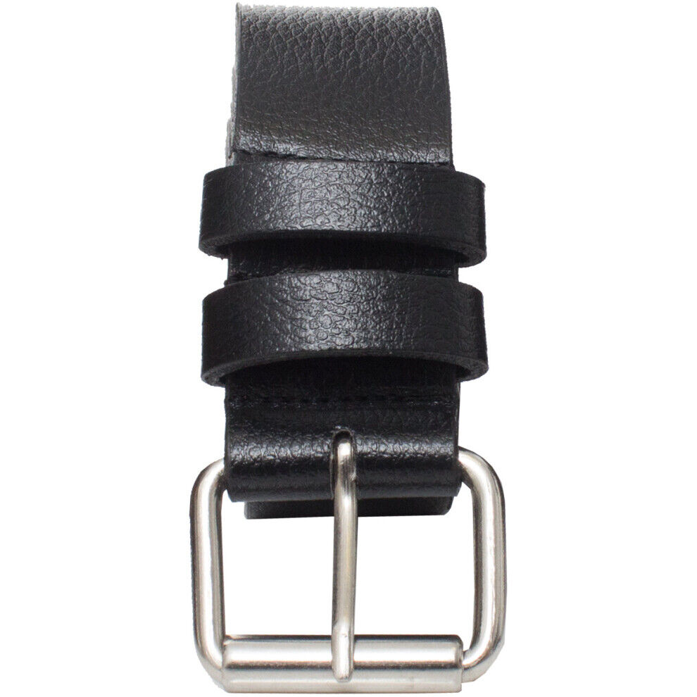 (Black, 3XL) Kruze New Mens PU Leather Belts Buckle Belt For Jeans Big Tall King