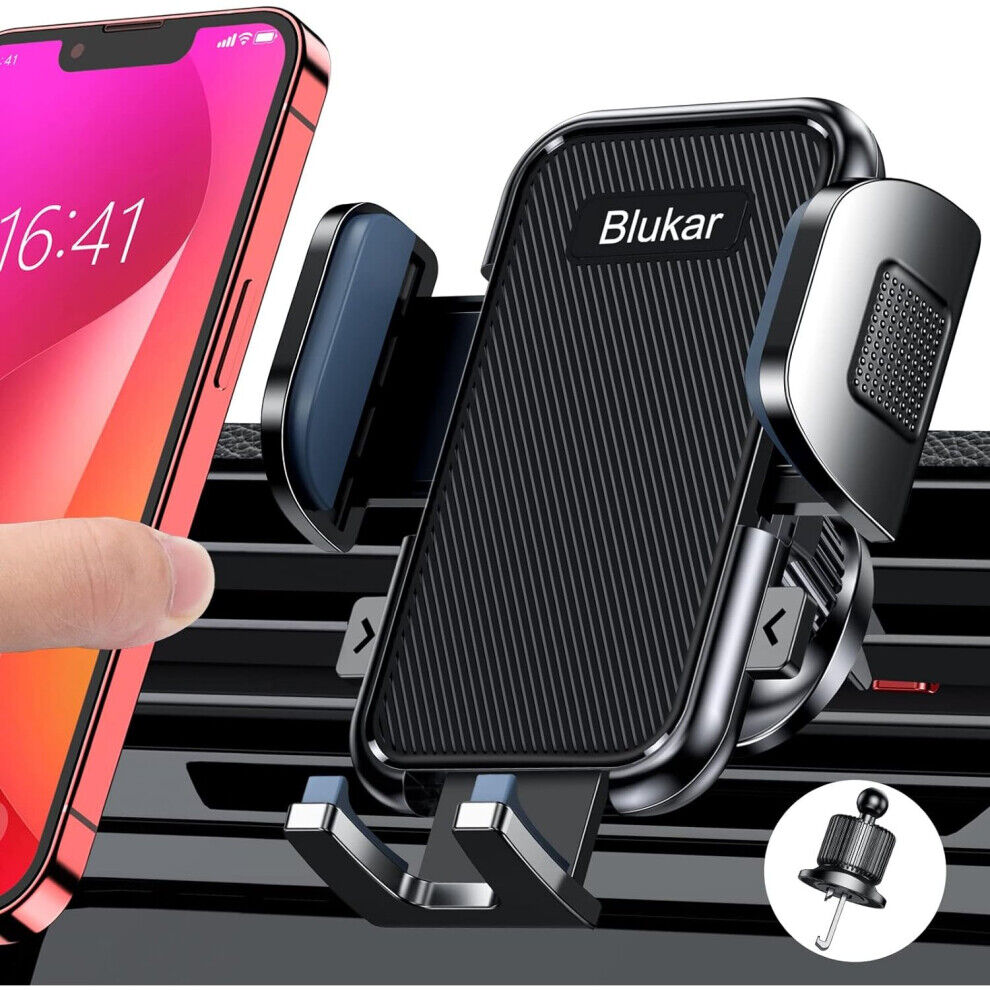Blukar Store Car Phone Holder Blukar Air Vent Car Phone Mount Cradle 360° Rotation Upgraded H