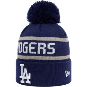 New Era LA Los Angeles Dodgers MLB Striped Cuff Knitted Beanie Bobble Hat - Blue New Era LA Los Angeles Dodgers MLB Striped Cuff Knitted Beanie Bobble Hat - Blue