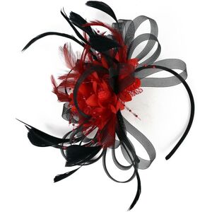 Unbranded (Black Red) New Womens Flower Feather Large Mesh Fascinator Hat Clip Wedding Pro Unbranded (Black Red) New Womens Flower Feather Large Mesh Fascinator Hat Clip Wedding Pro