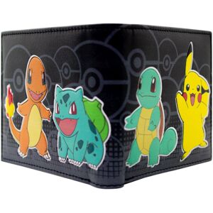 Pokémon Starters Squirtle and Bulbasaur with Pikachu Black ID and Card Bi-Fold Wallet Pokémon Starters Squirtle and Bulbasaur with Pikachu Black ID and Card Bi-Fold Wallet
