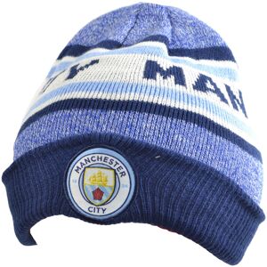 Manchester City FC Man City Bronx Turn Up Knitted Hat - Sky Navy White - Official Licensed - 2034-1 Manchester City FC Man City Bronx Turn Up Knitted Hat - Sky Navy White - Official Licensed - 2034-1